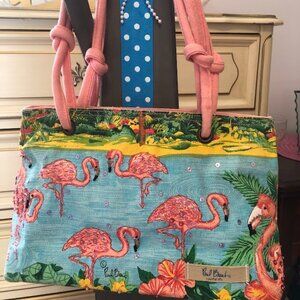Paul Brent Coastal Life Purse Womens Flamingo/Sequined Tropical Bag